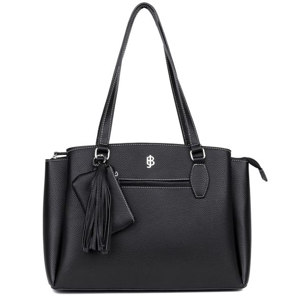 Julia Buxton Pebble Vegan Leather Triple Compartment Satchel >:( - Picture 1 of 5